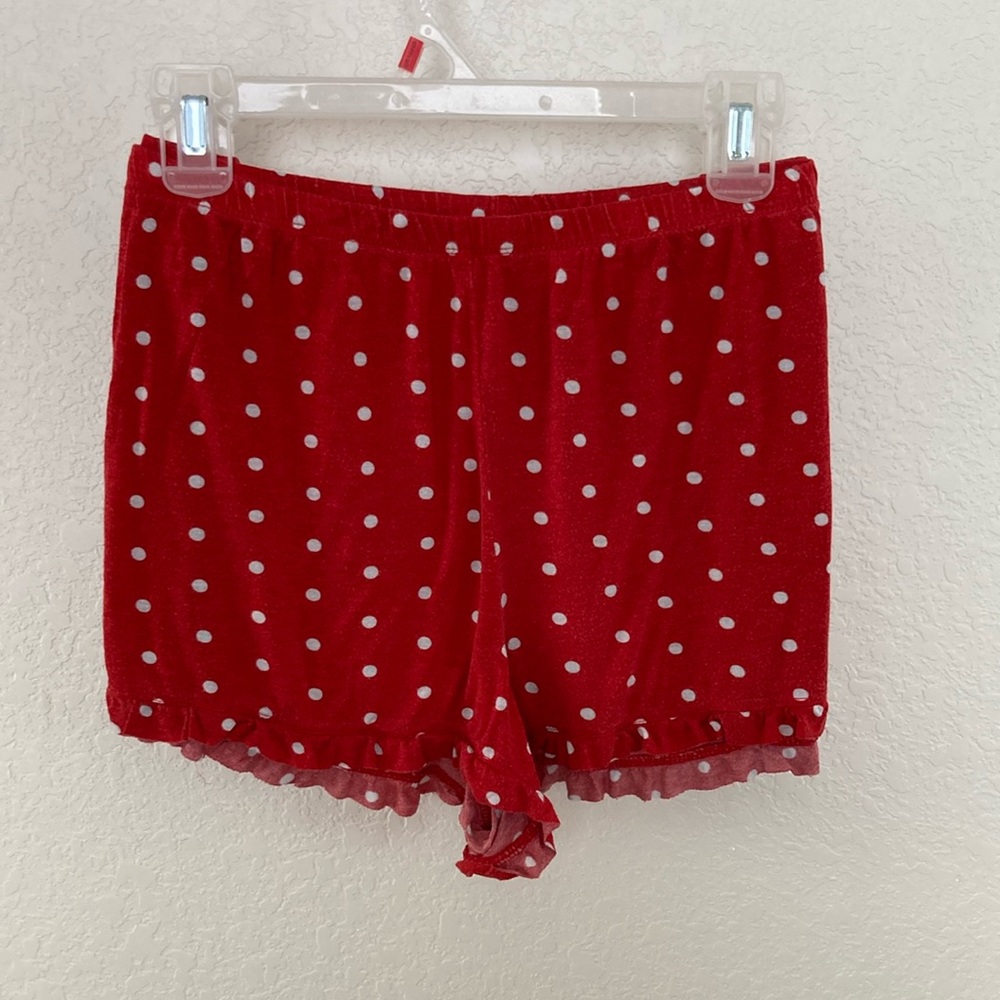Pajama Drama Red Polka Dot Ruffle Sleep Short